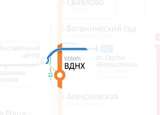 Карта показывает карту московской системы метро с картой маршрута железнодорожной станции в центре, фон этой карты белый, а также текст, указывающий местоположение станции.