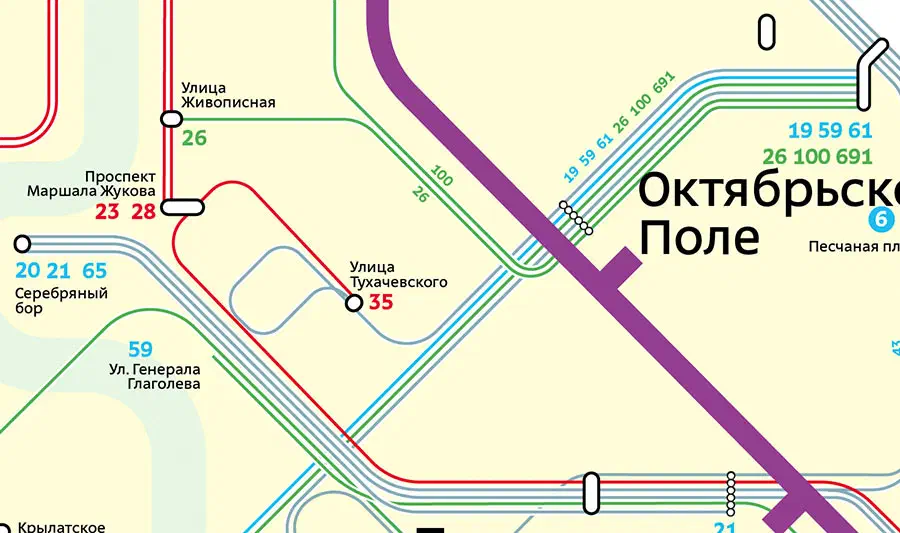 Карта показывает карту Московской системы Метро с картой маршрута железнодорожной станции в центре. Карта подробно и показывает различные линии и маршруты системы метро, а также текст с указанием