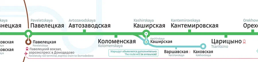 Карта показывает карту системы московской метро с зеленой линией, указывающей маршрут системы метро.