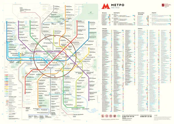 На картинке показан плакат с картой московской системы метро с различными цветными линиями и текстом, указывающим различные маршруты системы метро.